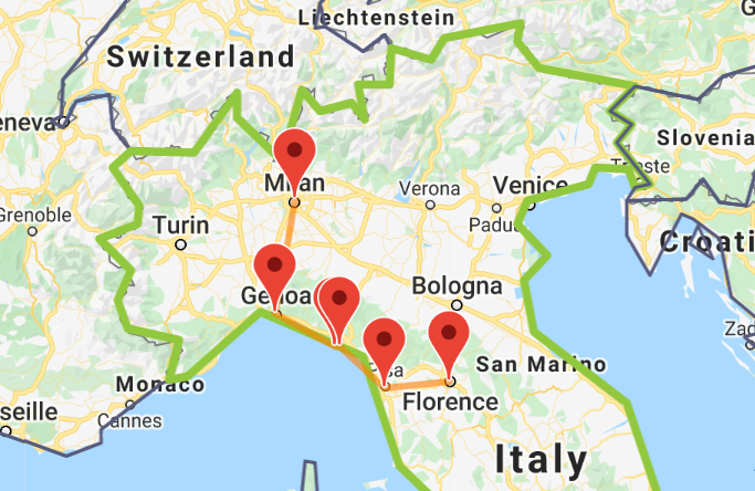 Cinque Terre Milano Bologna Floransa Arasındaki Ulaşım Haritası ve Tren Bilgileri